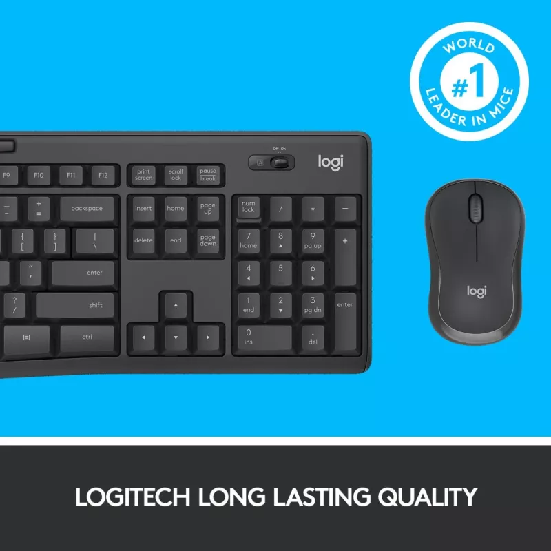 LOGITECH Mk295 Silent Wireless Combo Graphite Azerty Belgian