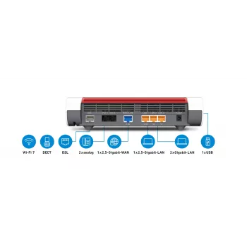 Box 7682 bezvadu maršrutētājs 2.5 Gigabit Ethernet divjoslu (2.4 GHz / 5 GHz) balts