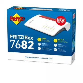Box 7682 bezvadu maršrutētājs 2.5 Gigabit Ethernet divjoslu (2.4 GHz / 5 GHz) balts