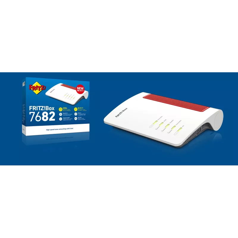 Box 7682 bezvadu maršrutētājs 2.5 Gigabit Ethernet divjoslu (2.4 GHz / 5 GHz) balts