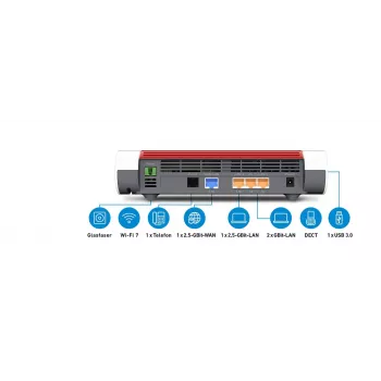 Box 5690 bezvadu maršrutētājs 2.5 Gigabit Ethernet divjoslu (2.4 GHz / 5 GHz) sarkans, balts