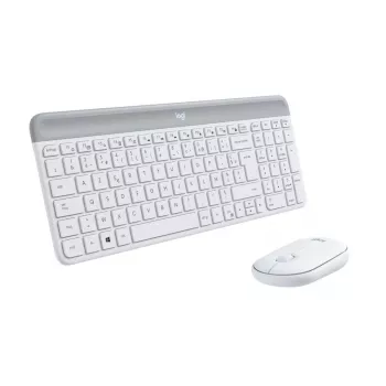 LOGITECH plāns bezvadu tastatūras un peles komplekts Mk470 - gaiši pelēks - Azerty franču