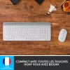 LOGITECH plāns bezvadu tastatūras un peles komplekts Mk470 - gaiši pelēks - Azerty franču