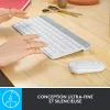 LOGITECH plāns bezvadu tastatūras un peles komplekts Mk470 - gaiši pelēks - Azerty franču