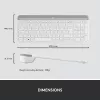 LOGITECH plāns bezvadu tastatūras un peles komplekts Mk470 - gaiši pelēks - Azerty franču