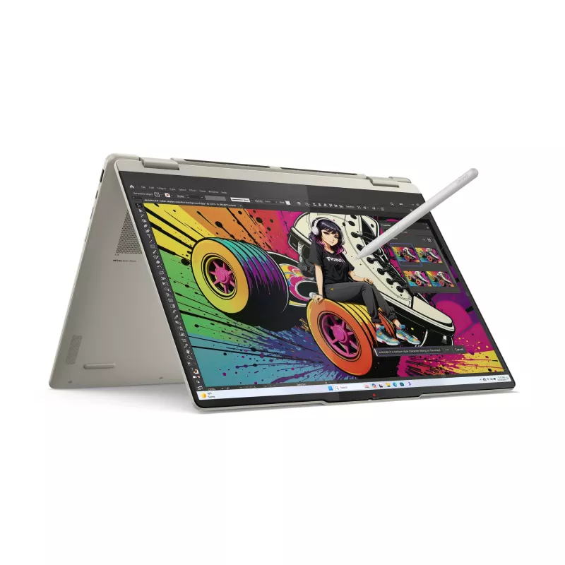 Lenovo Yoga 7 2-in-1 16AKP10 Copilot+ PC AMD Ryzen™ AI 7 350 Hybrid (2-in-1) 40,6 cm (16 inch) Skārienjūtīgs 2.8K 16 GB LPDDR5x-SDRAM 1 TB SSD Wi-Fi 7 (802.11be) Windows 11 Home German pelēka