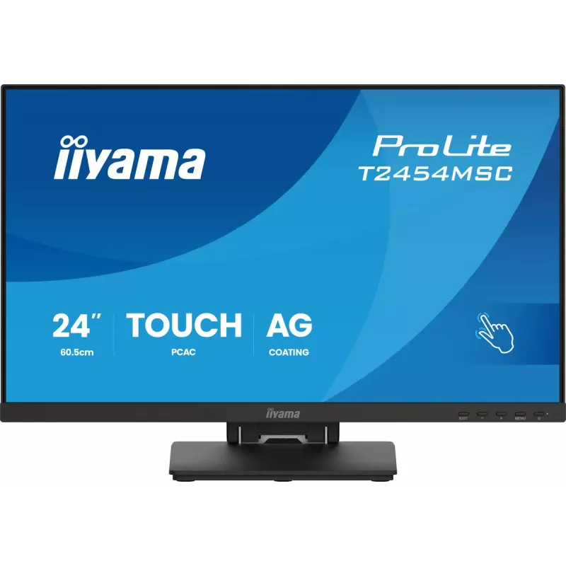 iiyama ProLite T2454MSC-B3AG datora monitors 60,5 cm (23,8 collu) 1920 x 1080 pikseļi Full HD LED skārienekrāns vairākiem lietotājiem Melns