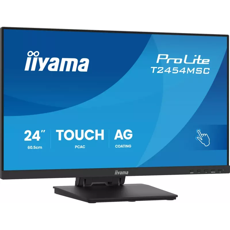iiyama ProLite T2454MSC-B3AG datora monitors 60,5 cm (23,8 collu) 1920 x 1080 pikseļi Full HD LED skārienekrāns vairākiem lietotājiem Melns