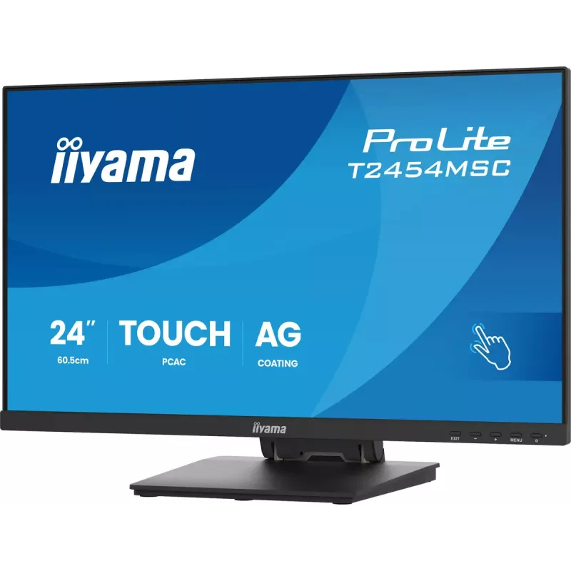 iiyama ProLite T2454MSC-B3AG datora monitors 60,5 cm (23,8 collu) 1920 x 1080 pikseļi Full HD LED skārienekrāns vairākiem lietotājiem Melns