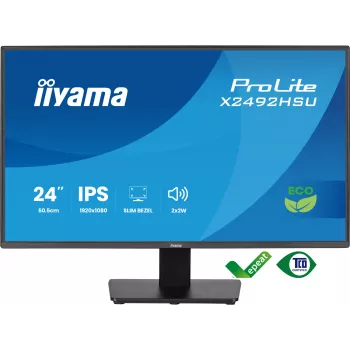 iiyama ProLite X2492HSU-B1 datora monitors 60.5 cm (23.8 collas) 1920 x 1080 pikseļi Full HD LED Melns