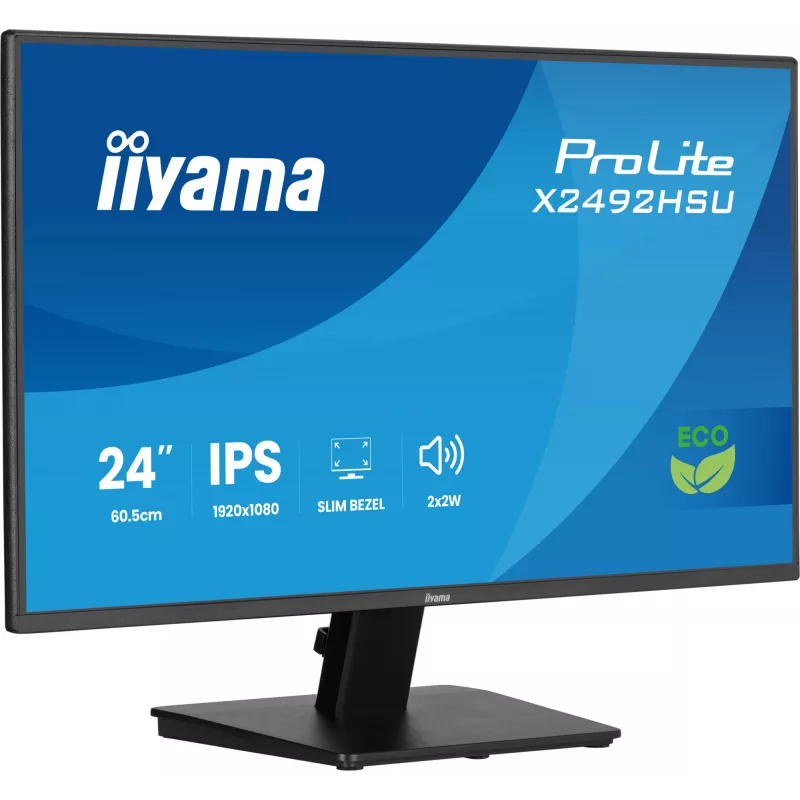 iiyama ProLite X2492HSU-B1 datora monitors 60.5 cm (23.8 collas) 1920 x 1080 pikseļi Full HD LED Melns