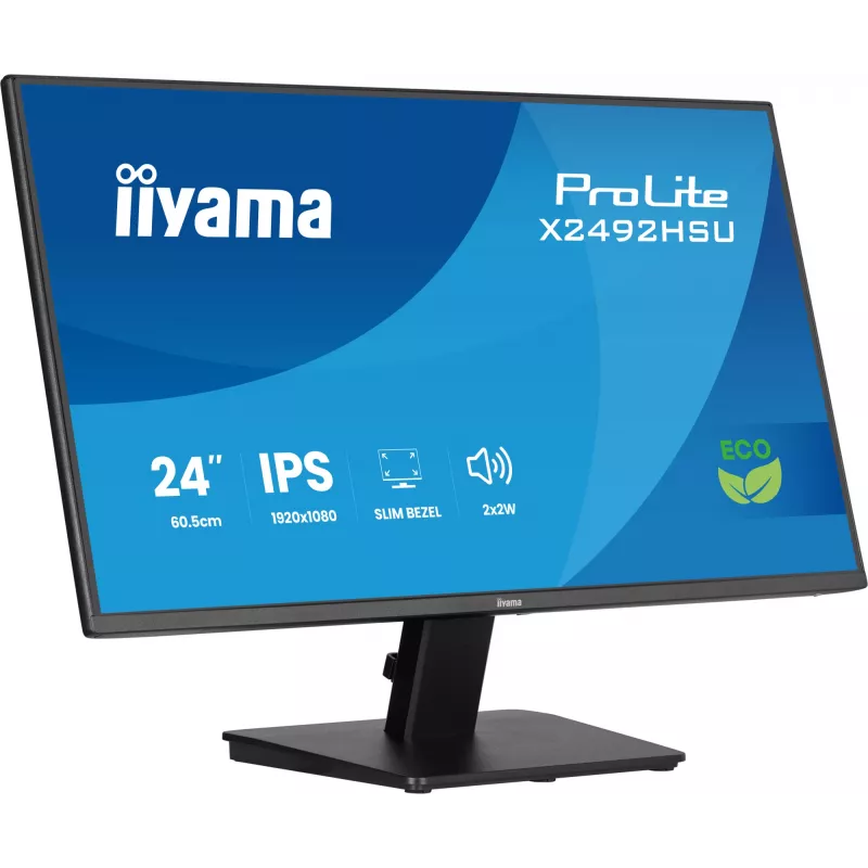 iiyama ProLite X2492HSU-B1 datora monitors 60.5 cm (23.8 collas) 1920 x 1080 pikseļi Full HD LED Melns