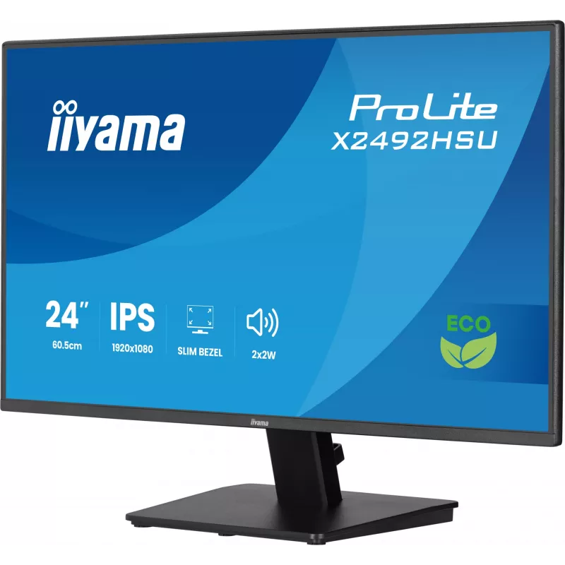 iiyama ProLite X2492HSU-B1 datora monitors 60.5 cm (23.8 collas) 1920 x 1080 pikseļi Full HD LED Melns