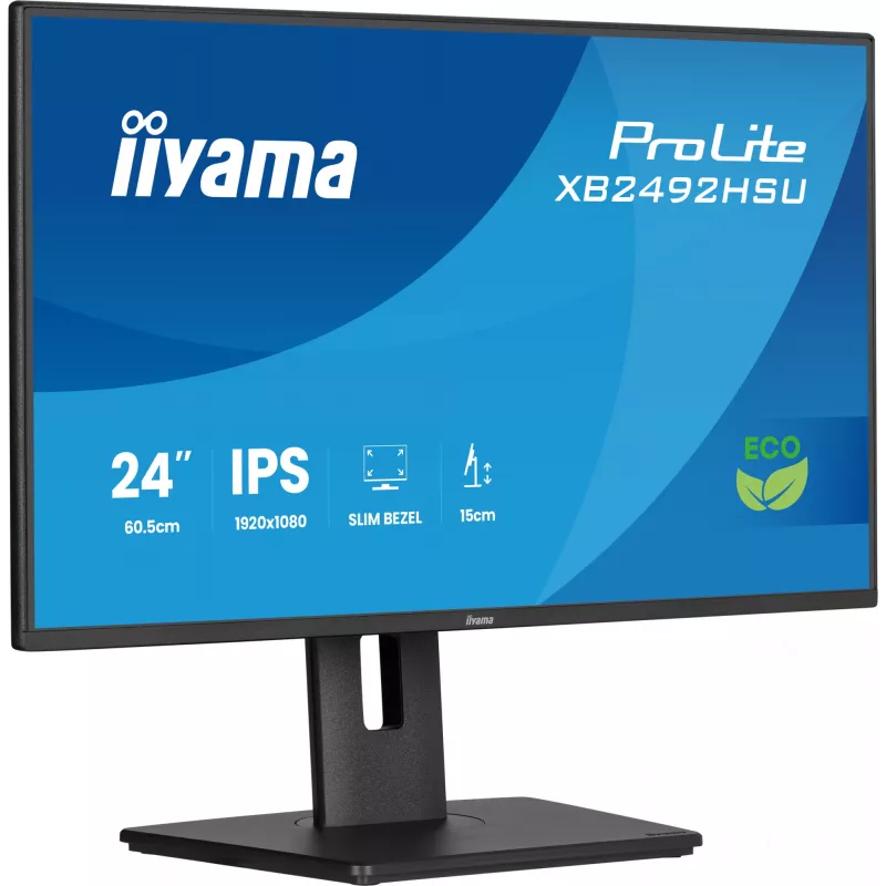 iiyama ProLite XB2492HSU-B1 datora monitors 60.5 cm (23.8 collas) 1920 x 1080 pikseļi Full HD LED Melns