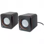 Manhattan 2600 Series Speaker System, Small Size, Big Sound, Two Speakers, Stereo, USB power, Output: 2x 3W, 3.5mm plug for sound, In-Line volume control, kabelis 0.9m, Melns, Three Year Warranty