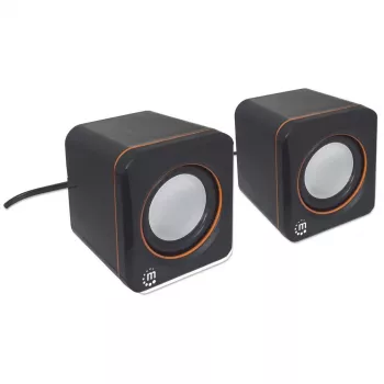 Manhattan 2600 Series 161435 skaļruņu sistēma, 2.0 stereo, barošana caur USB, 6 W RMS, 90 - 20000 Hz, melna