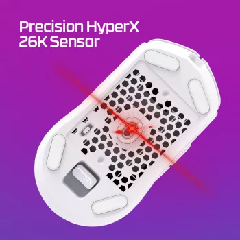 HyperX Pulsefire Haste 2 - bezvadu spēļu pele (baltā krāsā)