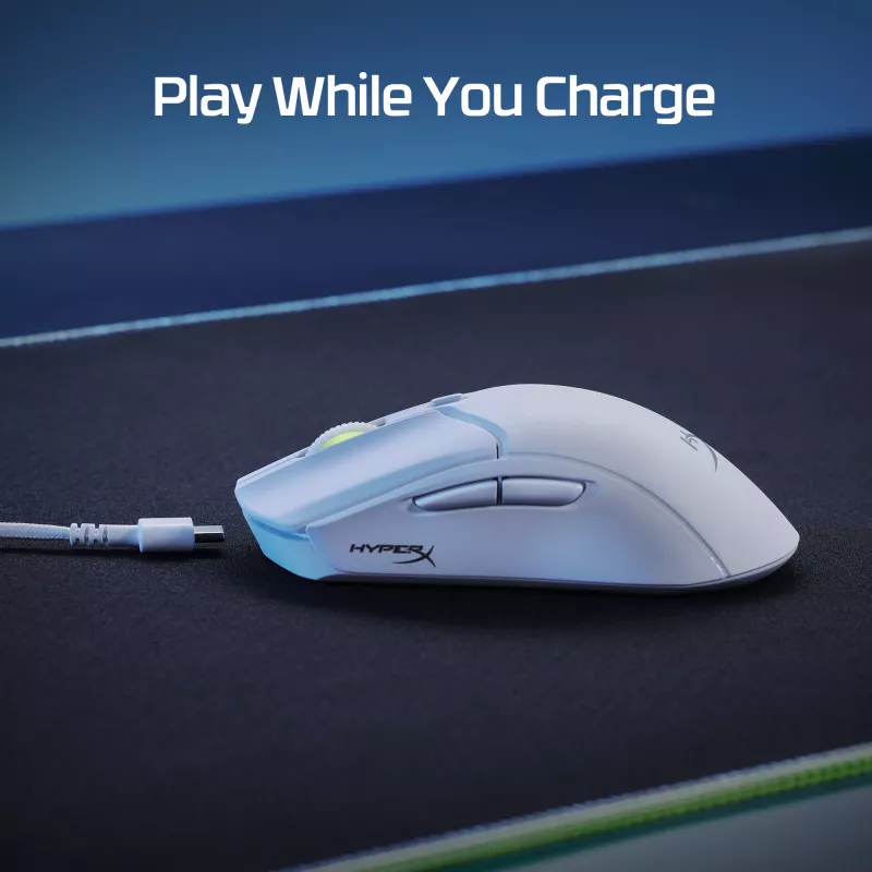 HyperX Pulsefire Haste 2 - bezvadu spēļu pele (baltā krāsā)