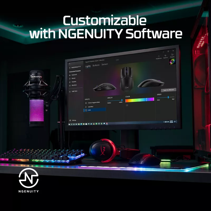 HyperX Pulsefire Haste 2 - bezvadu spēļu pele (baltā krāsā)