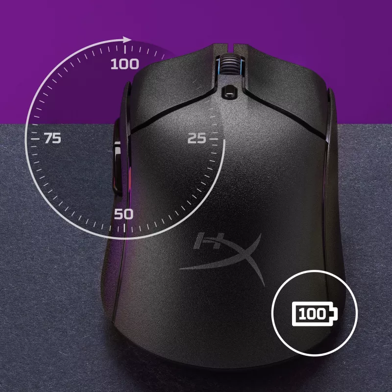 HyperX Pulsefire Haste 2 - bezvadu spēļu pele (baltā krāsā)