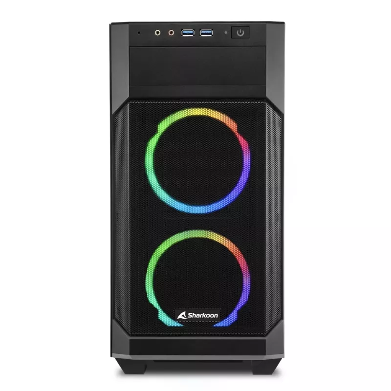 SHARKOON Torņa korpuss - V1000 RGB Micro Tower melns
