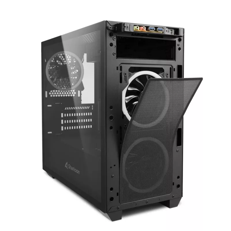 SHARKOON Torņa korpuss - V1000 RGB Micro Tower melns