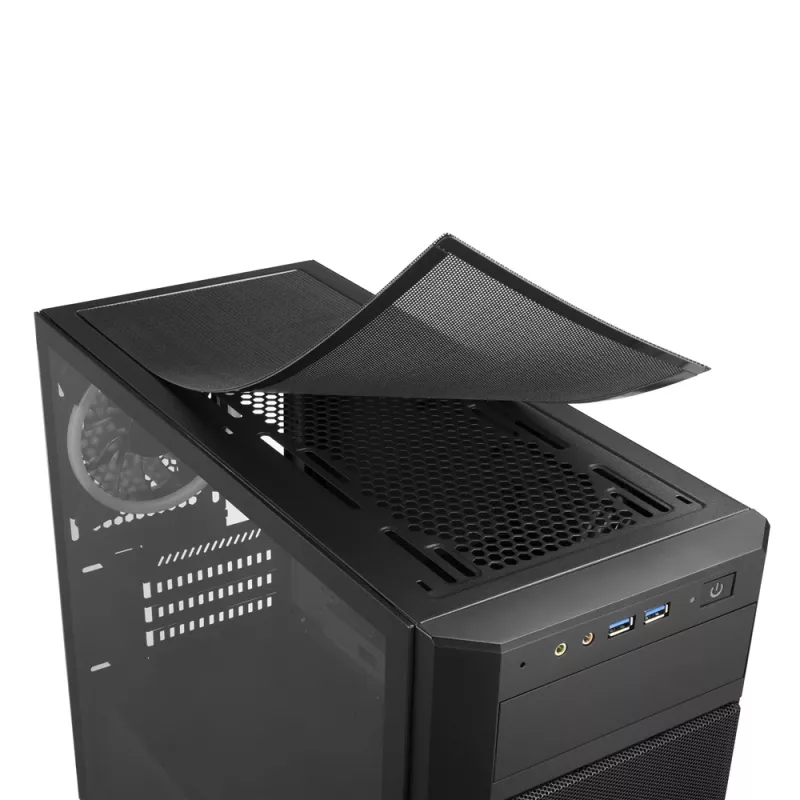 SHARKOON Torņa korpuss - V1000 RGB Micro Tower melns