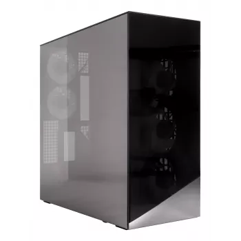 ARCTIC Xtender VG (Mirror Black) Premium E-ATX datora korpuss ar vertikālu GPU montāžu