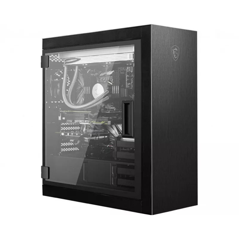 MSI MPG SEKIRA 500P Full Tower Gaming datora korpuss 'Melns, 4x 120mm PWM ventilatori, USB Type-C, rūdīta stikla panelis, E-ATX, ATX, mATX, mini-ITX'