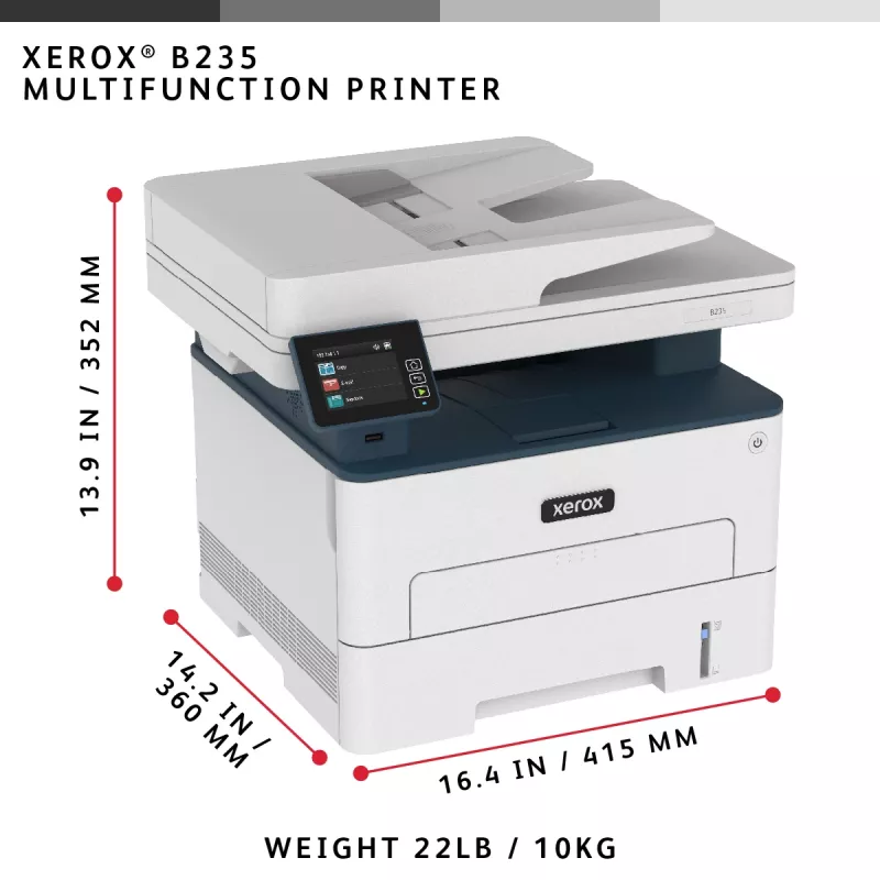 Xerox B235 A4 34ppm Bezvadu Divpusējā Kopēšana/Drukāšana/Skenēšana/Fakss PS3 PCL5e/6 ADF 2 Paplātes Kopā 251 Lapa