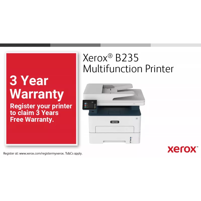 Xerox B235 A4 34ppm Bezvadu Divpusējā Kopēšana/Drukāšana/Skenēšana/Fakss PS3 PCL5e/6 ADF 2 Paplātes Kopā 251 Lapa