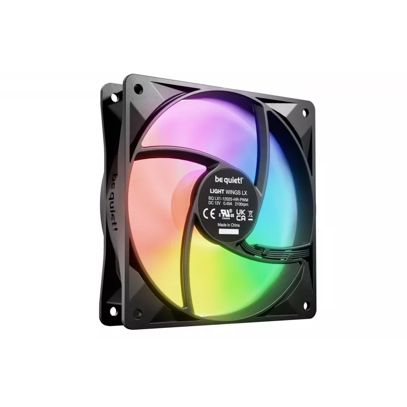 be quiet LIGHT WINGS LX 120mm PWM High Speed 3-Pack Melns Computer case Ventilators 12 cm 3 gab.