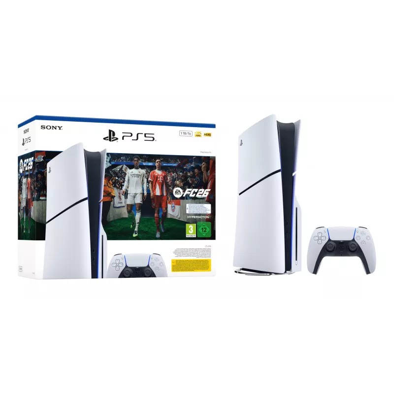 Sony PlayStation 5 + EA Sports FC 26 komplekts 1 TB Wi-Fi melna, balta