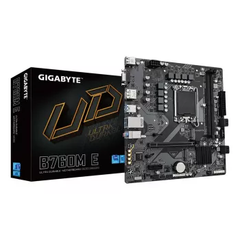 GIGABYTE B760M E mātesplate - atbalsta 14. paaudzes Intel Core procesorus, 6+1+1 fāžu VRM, līdz 7200MHz DDR5 (OC), 2xPCIe 4.0 M.2, 1 GbE LAN, USB 3.2 Gen 1