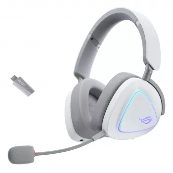 ASUS ROG Delta II austiņas, vadu un bezvadu, galvas saite, spēlēm, USB Type-C, Bluetooth, balta