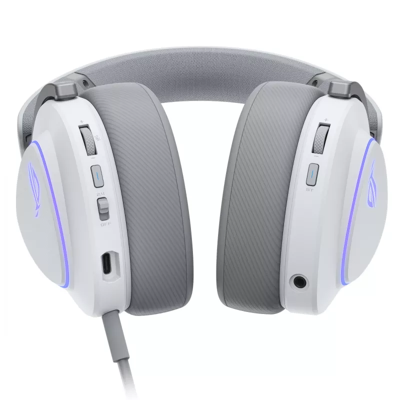 ASUS ROG Delta II austiņas, vadu un bezvadu, galvas saite, spēlēm, USB Type-C, Bluetooth, balta