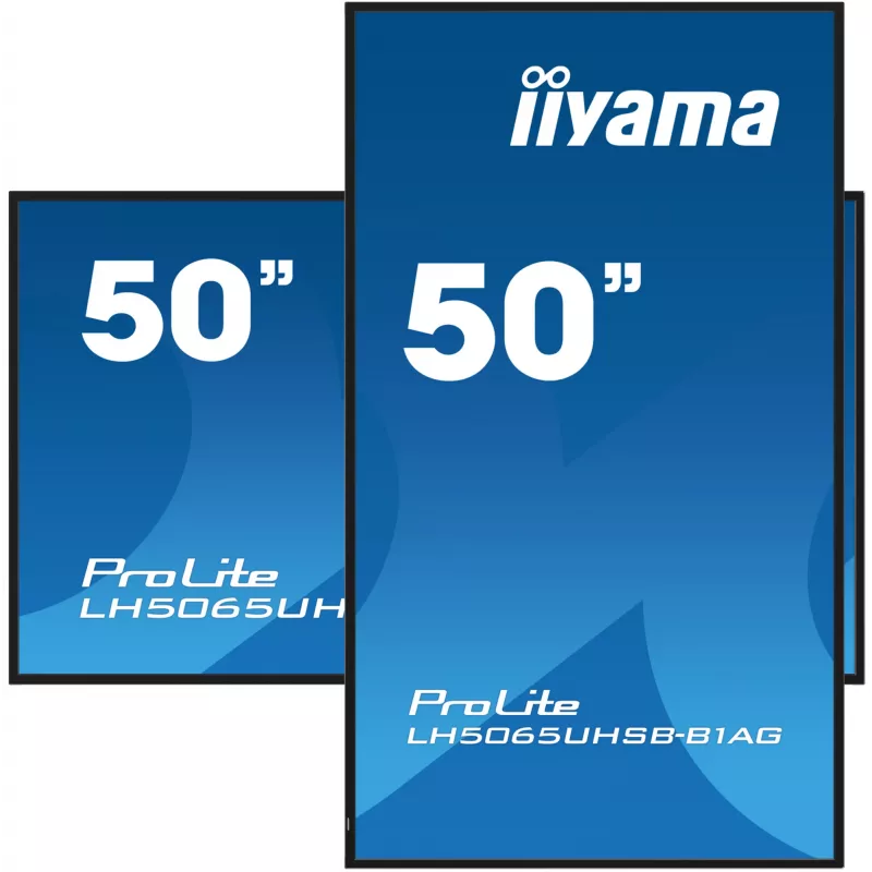 iiyama LH5065UHSB-B1AG Signage Displejs — digitālās izkārtnes plakanais panelis 125,7 cm (49,5 collas) LCD Wi-Fi 800 cd/m² 4K Ultra HD melns ar iebūvētu procesoru Android 11 24/7