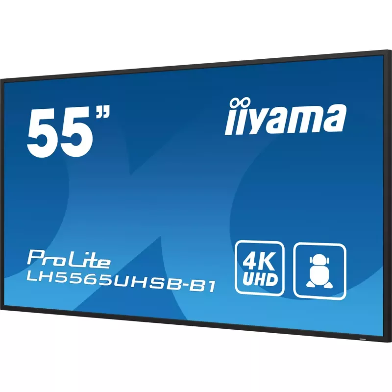 iiyama LH5565UHSB-B1 Signage Displejs Kioska dizains 138.7 cm (54.6 collas) LED Wi-Fi 800 cd/m² 4K Ultra HD Melns Iebūvēts procesors Android 11 24/7