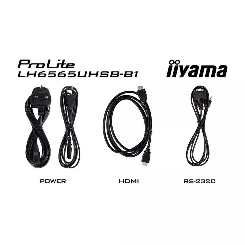 iiyama LH6565UHSB-B1 Signage Displejs Kioska dizains 163.8 cm (64.5 collas) LED Wi-Fi 800 cd/m² 4K Ultra HD Melns Iebūvēts procesors Android 11 24/7