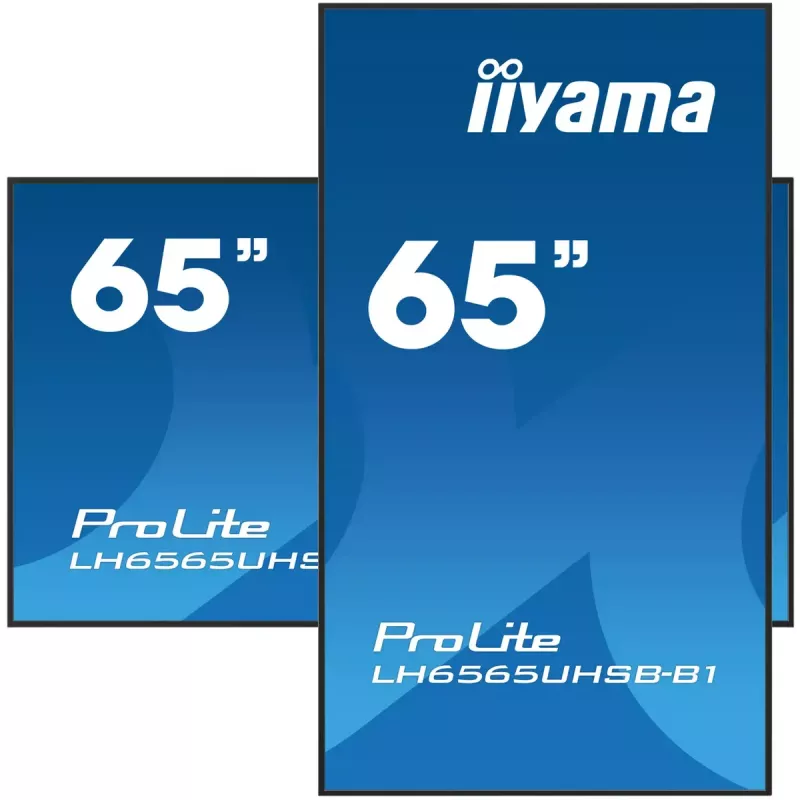 iiyama LH6565UHSB-B1 Signage Displejs Kioska dizains 163.8 cm (64.5 collas) LED Wi-Fi 800 cd/m² 4K Ultra HD Melns Iebūvēts procesors Android 11 24/7