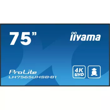 iiyama LH7565UHSB-B1 Signage Displejs Kioska dizains 189,2 cm (74,5 collas) LED Wi-Fi 800 cd/m² 4K Ultra HD Melns Iebūvēts procesors Android 11 24/7