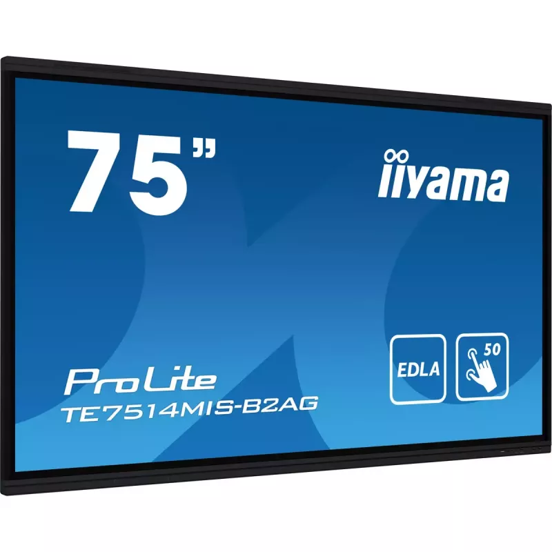 iiyama PROLITE TE7514MIS-B2AG Kioska dizains 190.5 cm (75 collas) LCD Wi-Fi 435 cd/m² 4K Ultra HD Melns Skārienekrāns Iebūvēts procesors Android 24/7