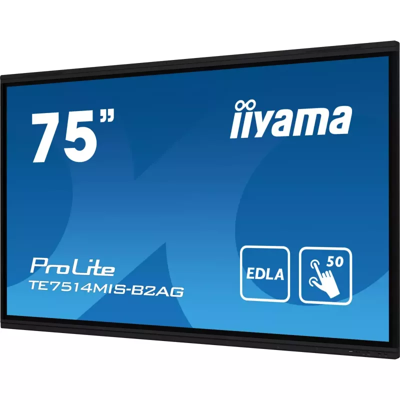 iiyama PROLITE TE7514MIS-B2AG Kioska dizains 190.5 cm (75 collas) LCD Wi-Fi 435 cd/m² 4K Ultra HD Melns Skārienekrāns Iebūvēts procesors Android 24/7