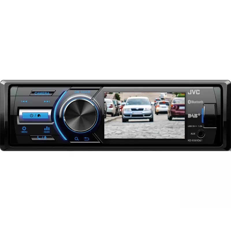 JVC KD-X561DBT automašīnas multivides uztvērējs Melns, Zils 180 W Bluetooth