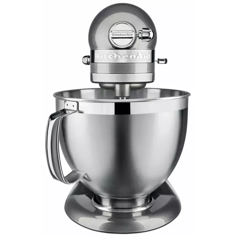 Statīvais mikseris KITCHENAID ARTISAN 5KSM185PS — 300 W, 4,8 L nerūsējošā tērauda bļoda, 10 ātrumi, sudraba krāsā