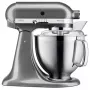 Statīvais mikseris KITCHENAID ARTISAN 5KSM185PS — 300 W, 4,8 L nerūsējošā tērauda bļoda, 10 ātrumi, sudraba krāsā