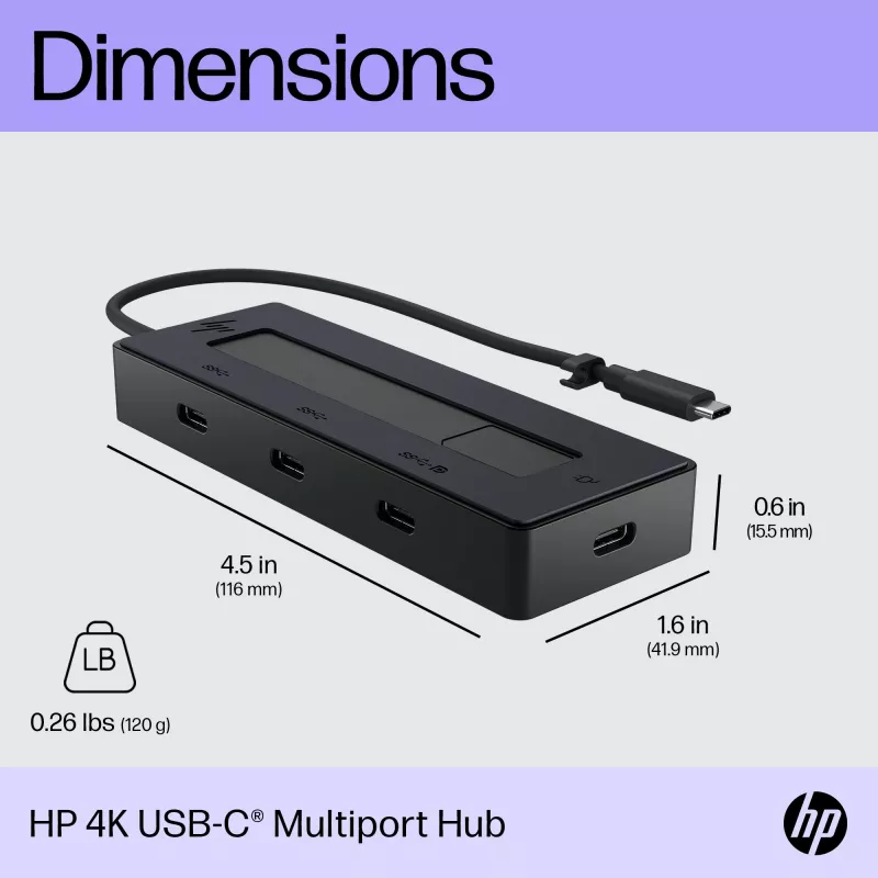 USB-C Multiport Hub HP 4K 6G842AA#ABB