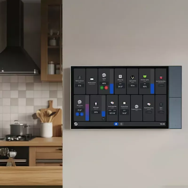 Sienas vadības panelis Shelly Wall Display XL — 10,1 collu kapacitatīvs skārienekrāns, 1280×752, Android, 1,8 GHz procesors, 2 GB RAM, 100–240 V