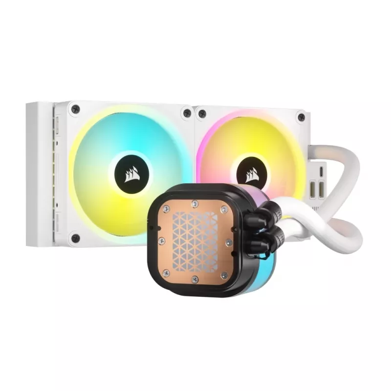 CORSAIR CPU Cooler - Icue Link H100I RGB Aio Liquid Cooler - balta
