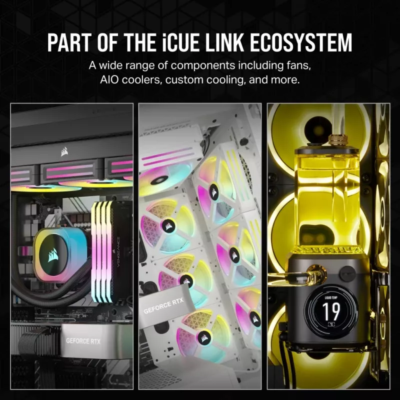 CORSAIR CPU Cooler - Icue Link H100I RGB Aio Liquid Cooler - balta